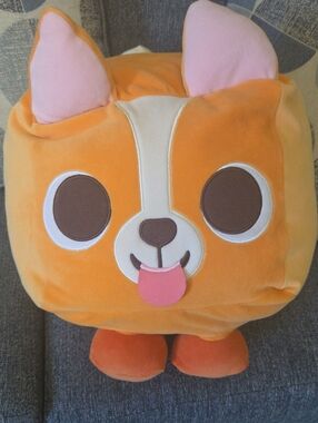 Plush Orange Dog Stuffed Toy with Pink Accents - Kids Plush